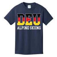 Germany Flag Skier German DEU Alpine Skiing Kids T-Shirt