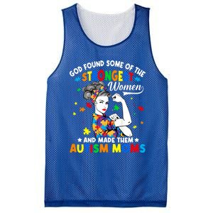 God Found Some Of The Strongest Mom Autism Gift Mesh Reversible Basketball Jersey Tank