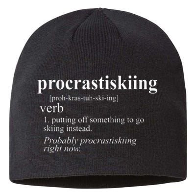 Gifts For Skiers Men Women Procrastiskiing Funny Skiing Sustainable Beanie