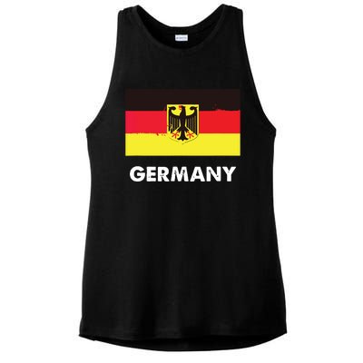 Germany Flag Shirts German Ladies PosiCharge Tri-Blend Wicking Tank