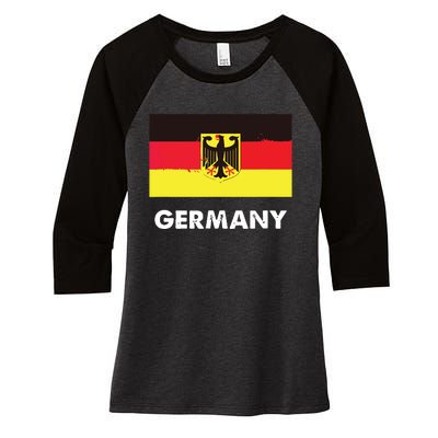 Germany Flag Shirts German Women's Tri-Blend 3/4-Sleeve Raglan Shirt