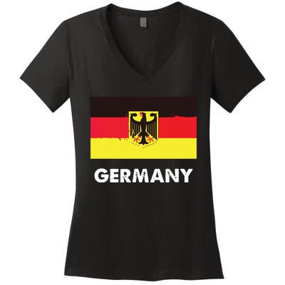 Germany Flag Shirts German Women's V-Neck T-Shirt