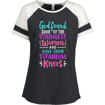 God Found Some Of The Strongest And Gave Them Titanium Gift Enza Ladies Jersey Colorblock Tee