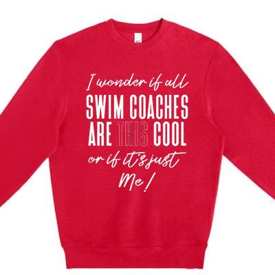 Gift for Swimming Coach Swim team swimming Premium Crewneck Sweatshirt