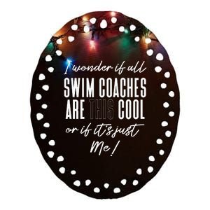 Gift for Swimming Coach Swim team swimming Ceramic Oval Ornament