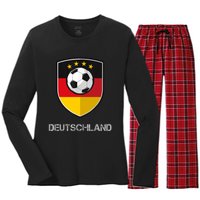 Germany Football Soccer Team Deutschland Women's Long Sleeve Flannel Pajama Set 