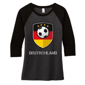 Germany Football Soccer Team Deutschland Women's Tri-Blend 3/4-Sleeve Raglan Shirt