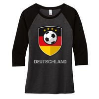 Germany Football Soccer Team Deutschland Women's Tri-Blend 3/4-Sleeve Raglan Shirt