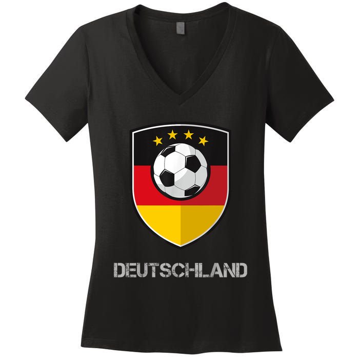 Germany Football Soccer Team Deutschland Women's V-Neck T-Shirt