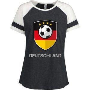 Germany Football Soccer Team Deutschland Enza Ladies Jersey Colorblock Tee