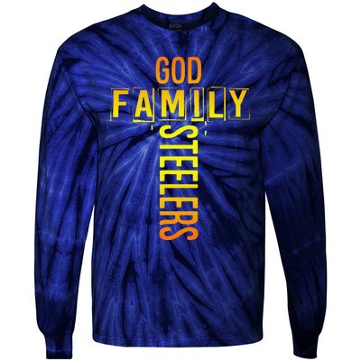 God Family Steeler Fathers Day Gift Tee Tie-Dye Long Sleeve Shirt