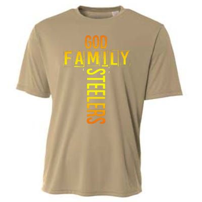 God Family Steeler Fathers Day Gift Tee Cooling Performance Crew T-Shirt