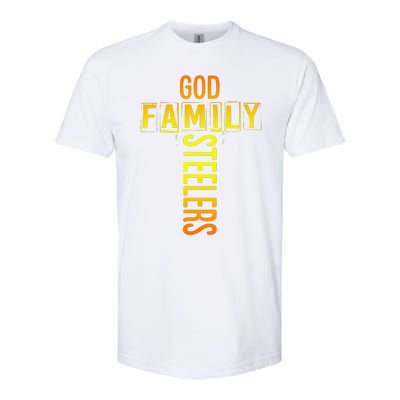 God Family Steeler Fathers Day Gift Tee Softstyle CVC T-Shirt