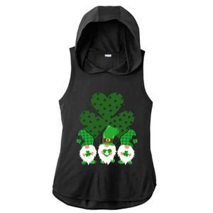 Gnomies Funny St Patrick's Day Ladies PosiCharge Tri-Blend Wicking Draft Hoodie Tank