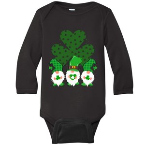 Gnomies Funny St Patrick's Day Baby Long Sleeve Bodysuit