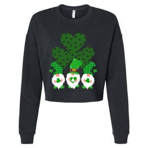 Gnomies Funny St Patrick's Day Cropped Pullover Crew