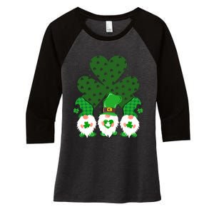 Gnomies Funny St Patrick's Day Women's Tri-Blend 3/4-Sleeve Raglan Shirt