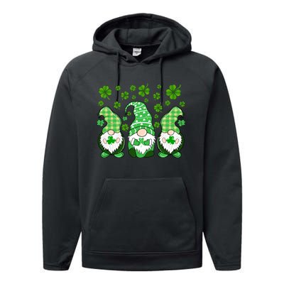 Gnomies Funny St Patrick's Day Performance Fleece Hoodie