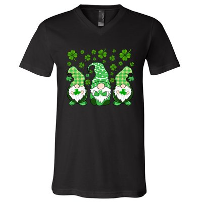 Gnomies Funny St Patrick's Day V-Neck T-Shirt