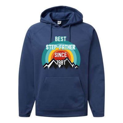 Gift For Stepcool Giftfather Best Stepcool Giftfather Since 1981 Great Gift Performance Fleece Hoodie