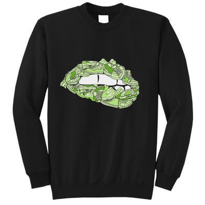 Green Female Sneakerhead Sneaker Lips Green Sweatshirt