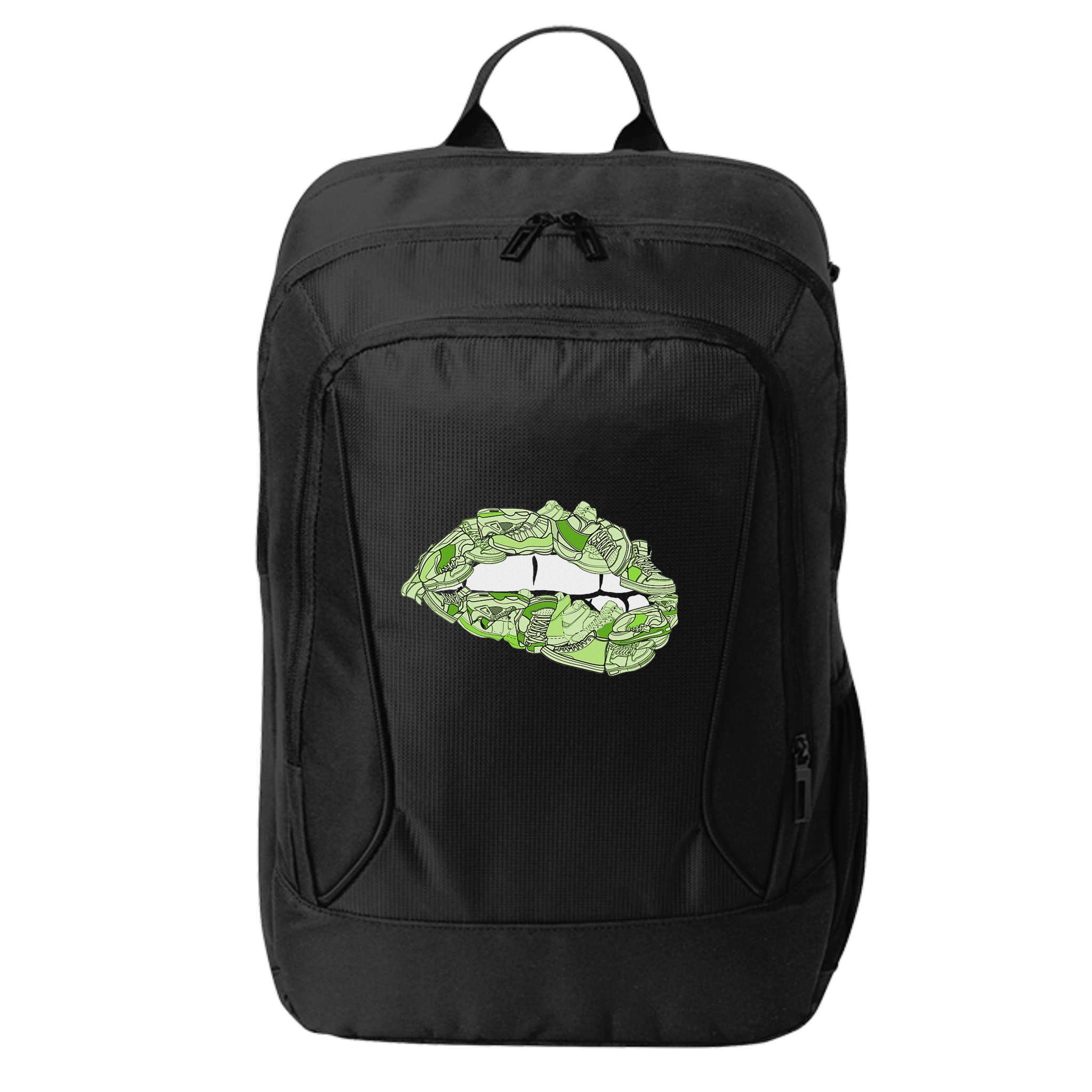 Green Female Sneakerhead Sneaker Lips Green City Backpack