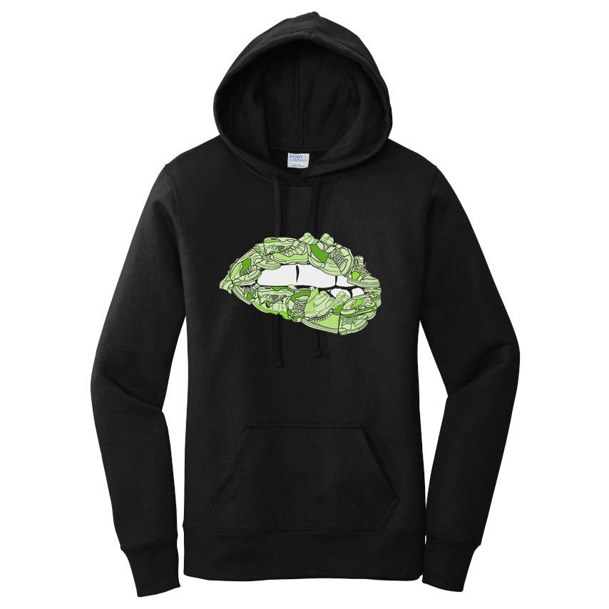 Green Female Sneakerhead Sneaker Lips Green Women's Pullover Hoodie