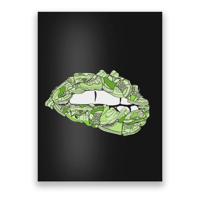 Green Female Sneakerhead Sneaker Lips Green Poster
