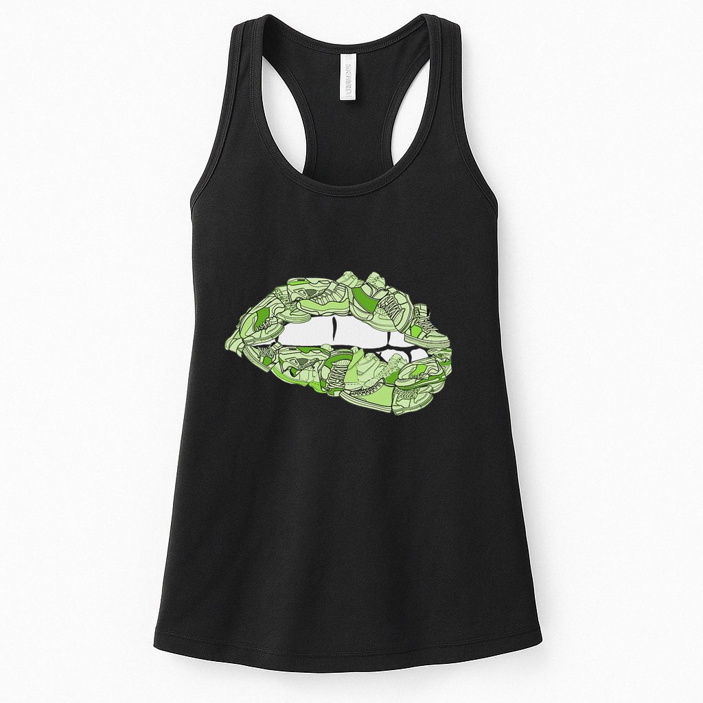 Green Female Sneakerhead Sneaker Lips Green Womens Tank Top