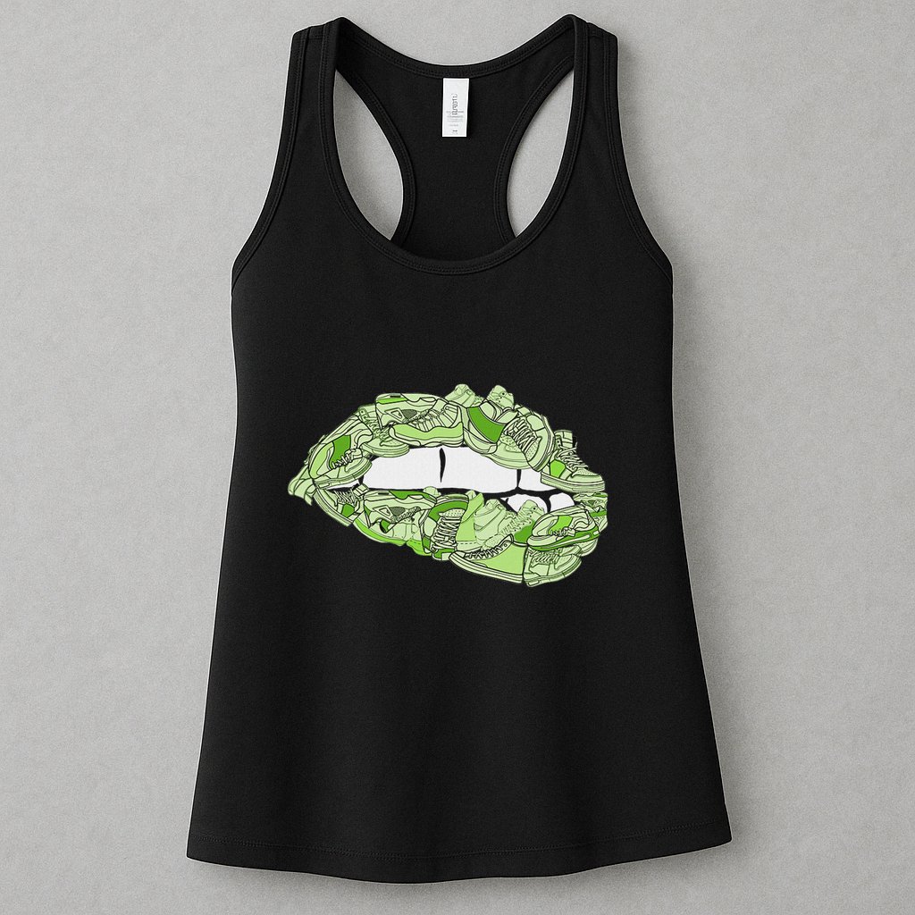 Green Female Sneakerhead Sneaker Lips Green Womens Tank Top