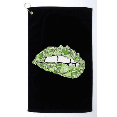 Green Female Sneakerhead Sneaker Lips Green Golf Towel