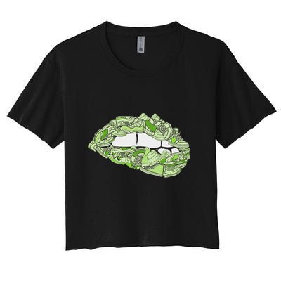 Green Female Sneakerhead Sneaker Lips Green Crop Top