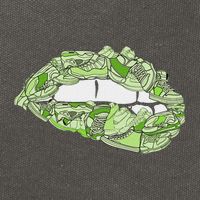Green Female Sneakerhead Sneaker Lips Green Cotton Canvas Backpack