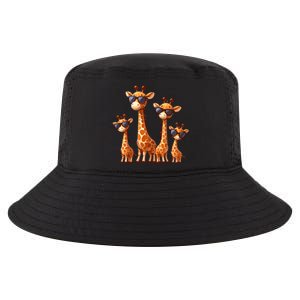 Giraffe Family Sunglasses Safari Zoo Lover Cartoon Giraffes Cool Comfort Performance Bucket Hat