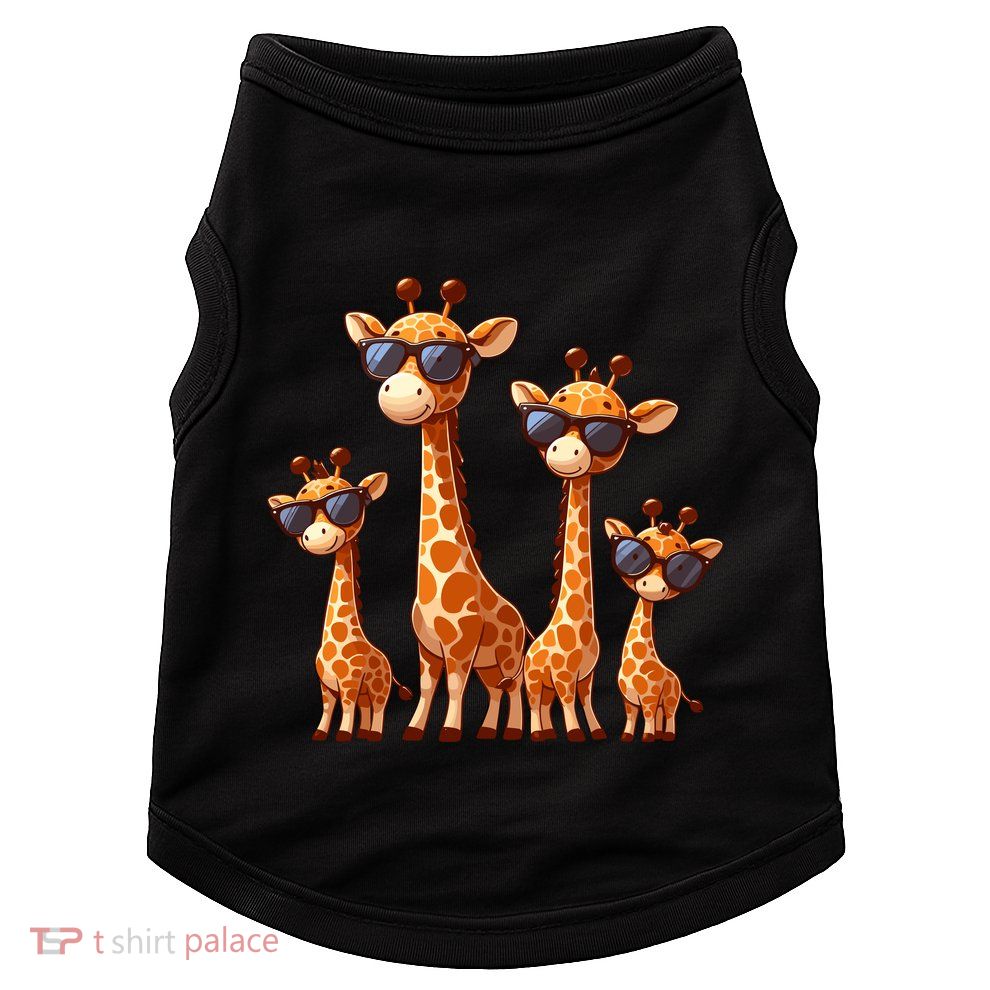 Giraffe Family Sunglasses Safari Zoo Lover Cartoon Giraffes Doggie Tank