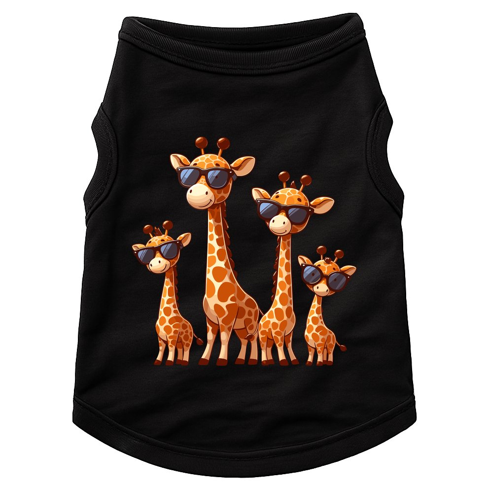 Giraffe Family Sunglasses Safari Zoo Lover Cartoon Giraffes Doggie Tank