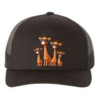 Giraffe Family Sunglasses Safari Zoo Lover Cartoon Giraffes Yupoong Adult 5-Panel Trucker Hat