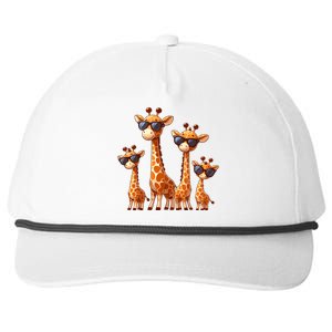 Giraffe Family Sunglasses Safari Zoo Lover Cartoon Giraffes Snapback Five-Panel Rope Hat