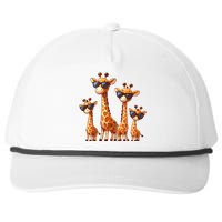 Giraffe Family Sunglasses Safari Zoo Lover Cartoon Giraffes Snapback Five-Panel Rope Hat