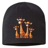 Giraffe Family Sunglasses Safari Zoo Lover Cartoon Giraffes Sustainable Beanie