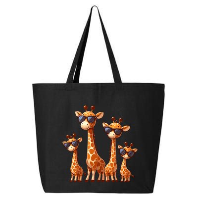 Giraffe Family Sunglasses Safari Zoo Lover Cartoon Giraffes 25L Jumbo Tote