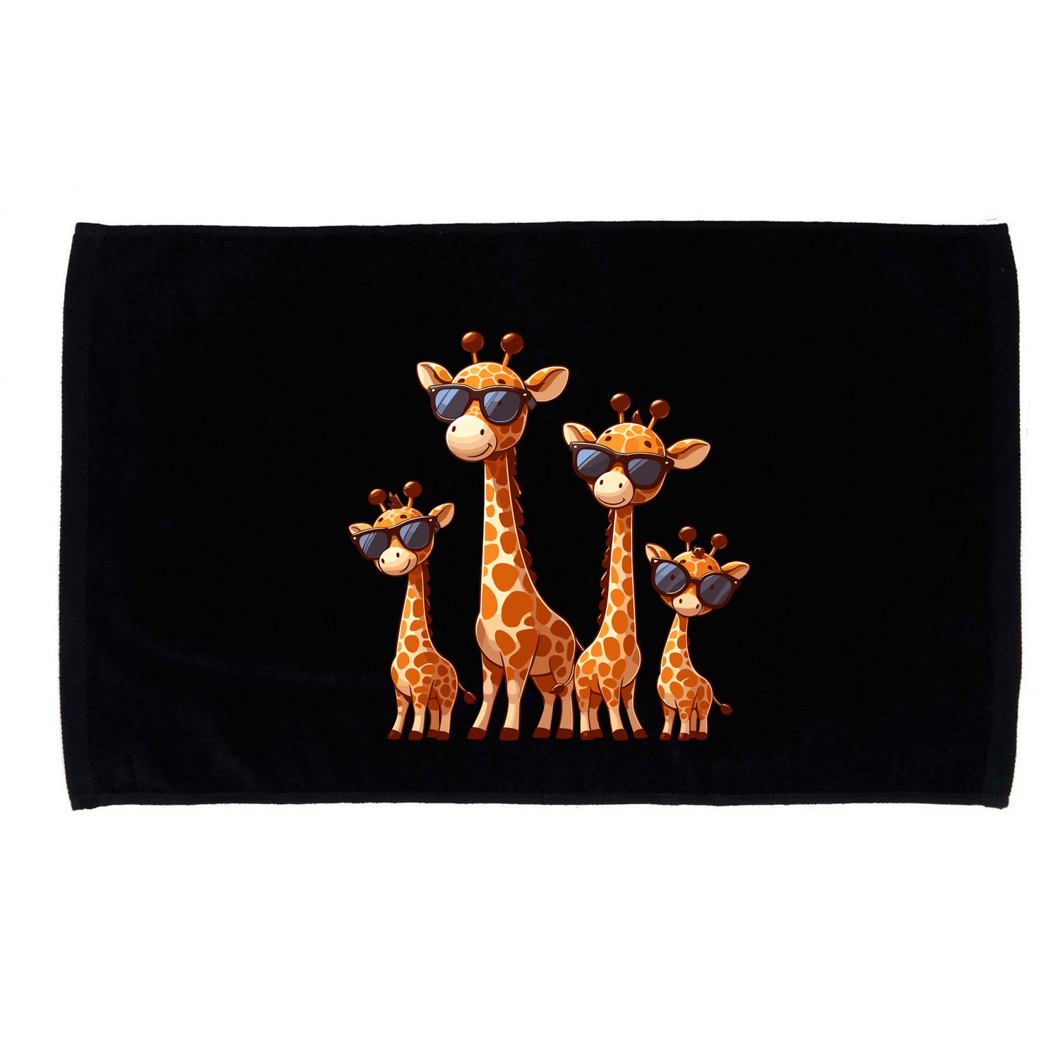 Giraffe Family Sunglasses Safari Zoo Lover Cartoon Giraffes Microfiber Hand Towel