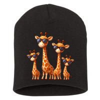 Giraffe Family Sunglasses Safari Zoo Lover Cartoon Giraffes Short Acrylic Beanie