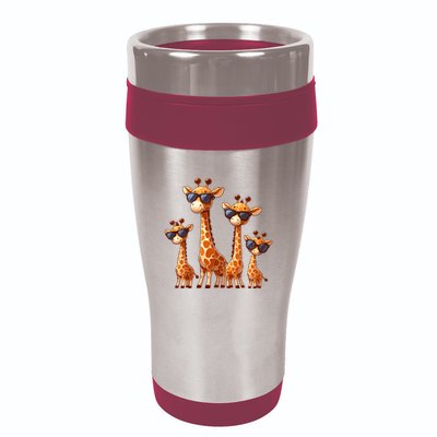 Giraffe Family Sunglasses Safari Zoo Lover Cartoon Giraffes 16oz Travel Tumbler