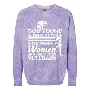 God Found Some Of The Strongest Veterans Army Cute Gift Colorblast Crewneck Sweatshirt