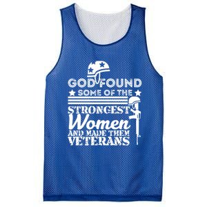 God Found Some Of The Strongest Veterans Army Cute Gift Mesh Reversible Basketball Jersey Tank