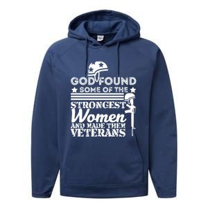 God Found Some Of The Strongest Veterans Army Cute Gift Performance Fleece Hoodie