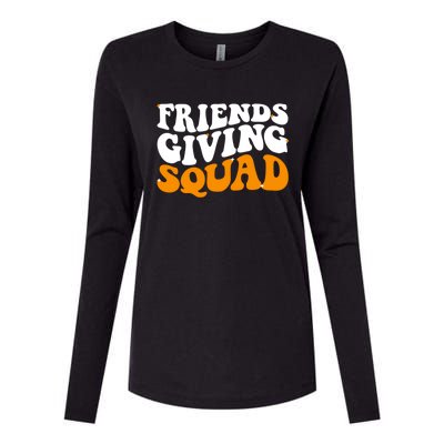 Groovy Friendsgiving Squad Funny Thanksgiving Womens Cotton Relaxed Long Sleeve T-Shirt