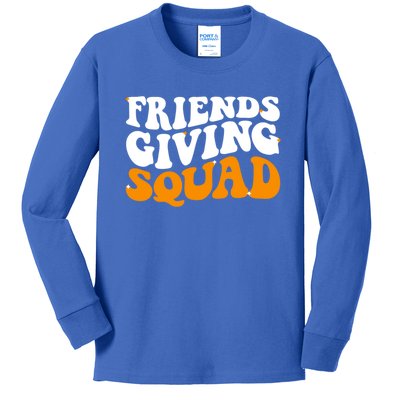 Groovy Friendsgiving Squad Funny Thanksgiving Kids Long Sleeve Shirt