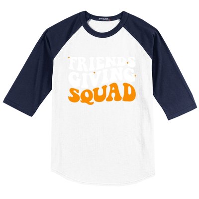 Groovy Friendsgiving Squad Funny Thanksgiving Baseball Sleeve Shirt